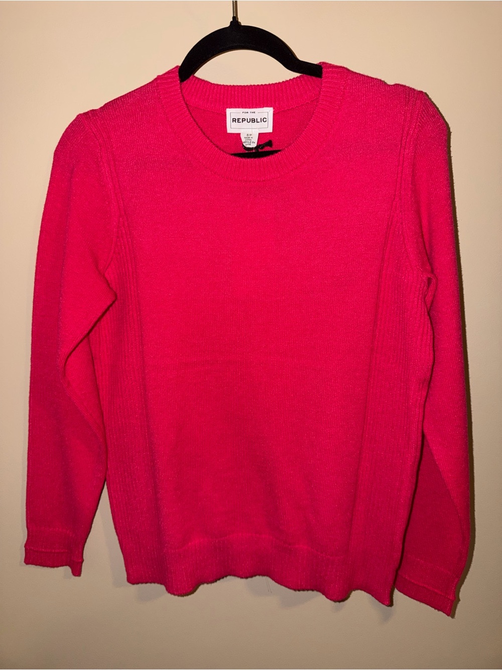 For The Republic Women's Bright Pink Crewneck Sweater